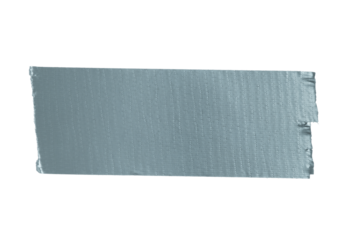 Piece of silver duct tape on transparent background
