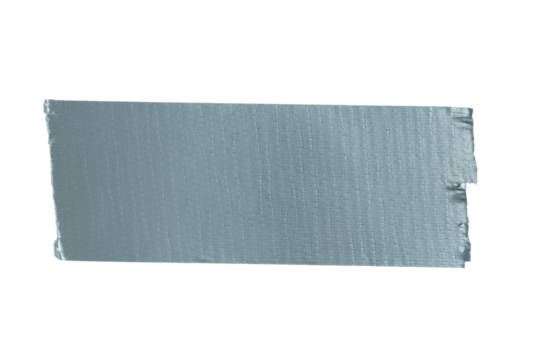 Piece of silver duct tape on transparent background
