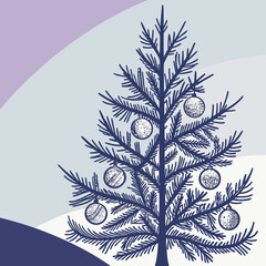 Close-up of Christmas Tree Decorated with Vintage Ornaments