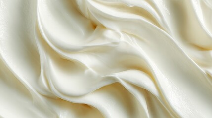 Fototapeta premium Organic plain yogurt close-up texture. Food background