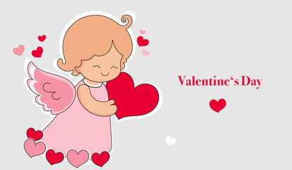 Valentinstag Engel mit Herzen