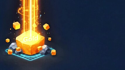 3D GOLD background video for industrial and corporate backgrounds, presentations, and mining product introductions