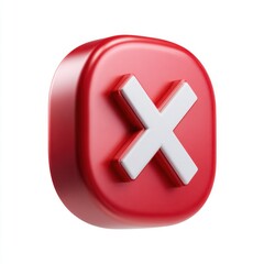 Obraz premium Red glossy 3D cross mark symbol