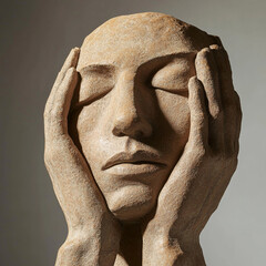 an elegant abstract sculpture of a female head