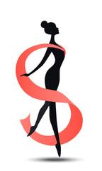  Gymnast with a scarlet ribbon © istorsvetlana