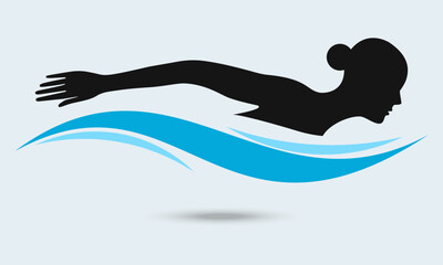  Woman swimming freestyle