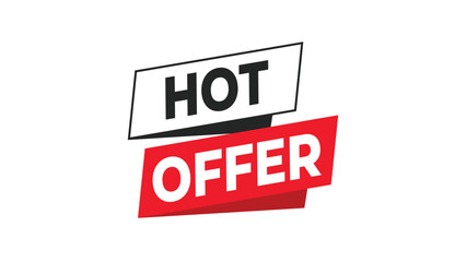 Hot offer graphic design. promotional advertising tag with white 