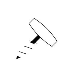 Illustration of a screw with a flat head and visible threads, presented in a simple black outline