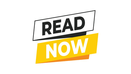 Read now banner vector graphic illustration featuring an urgent call to action message, ideal for marketing and promotional content, isolated. Vector