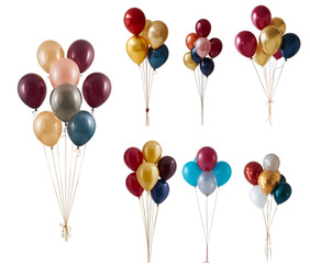 balloons isolated on transparent background, 3D design