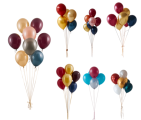balloons isolated on transparent background, 3D design