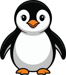 Obraz premium vector art of a cute penguin on the snow