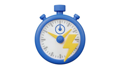 Boost Productivity Now Fast Stopwatch with Energy Lightning Symbol Urgent Deadline Power Speed Time Management Efficient Workflow Countdown Timer