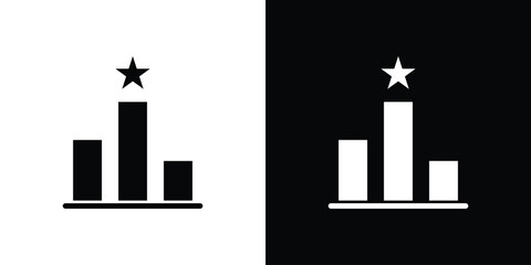 Leaderboard icons editable flat black and white icons pack. Vector EPS10
