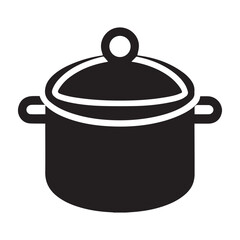 cooking pot logo silhouette icon vector illustration