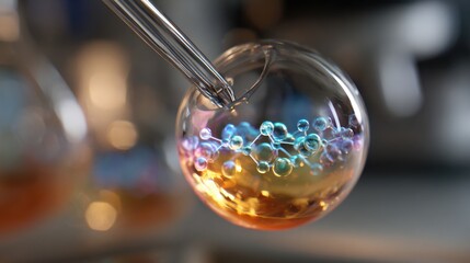 Abstract molecular structure in liquid science experiment