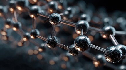 Abstract molecular structure with light and bokeh