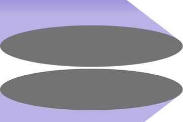 Two horizontal gray ellipses with purple abstract shape on transparent background
