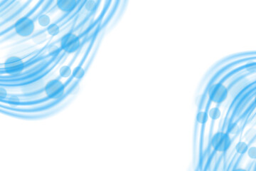 Abstract blue wave flow with bokeh effect isolated on transparent background