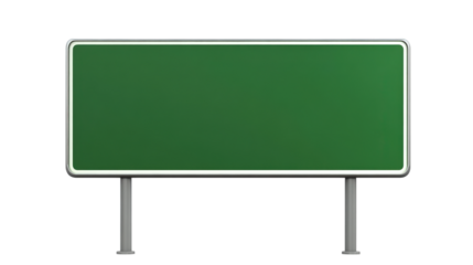 Green Rectangular Sign isolated on a transparent background