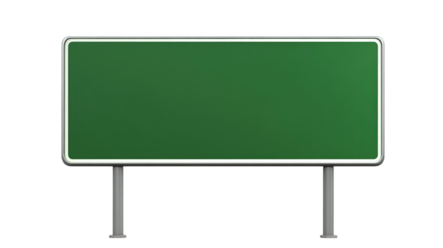 Green Rectangular Sign isolated on a transparent background