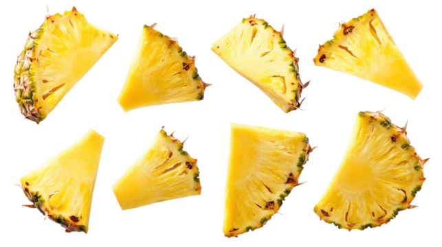 Pineapple Slices isolated on a transparent background