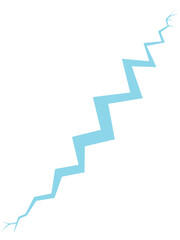 Light Blue Zigzag Crack Line Illustration | Broken Surface Vector Design