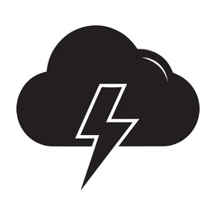 cloud with lightning bolt icon vector illustration
