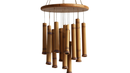 Bamboo Wind Chime isolated on a transparent background