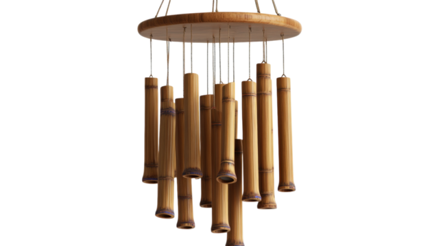 Bamboo Wind Chime isolated on a transparent background - Powered by Adobe