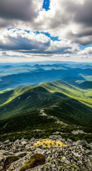 Fototapeta premium Mountain landscape with blue sky and clouds