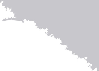 A slanted, irregular dripping shape with rough, organic edges creates a dynamic abstract silhouette dividing a light gray upper area from a dark black lower area.