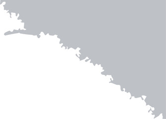 A slanted, irregular dripping shape with rough, organic edges creates a dynamic abstract silhouette dividing a light gray upper area from a dark black lower area.