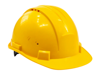 Yellow construction hard hat safety equipment for protection