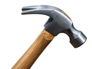Sturdy claw hammer with wooden handle for construction, repair