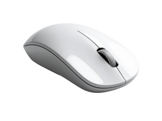 Sleek white wireless computer mouse for modern tech computing