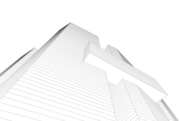 Abstract modern architecture, 3D rendering