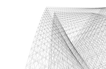 Abstract modern architecture, 3D rendering