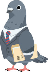 Pigeon Wearing Suit and Tie