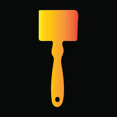 Orange gradient paint brush icon on for creative projects
