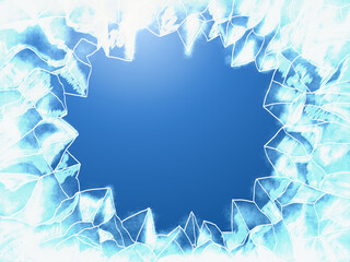 Frozen Window: A stunning, artistic view through a crystal-clear frozen window, highlighting intricate ice crystal formations with soft, natural light, creating a sense of wonder and visual delight.