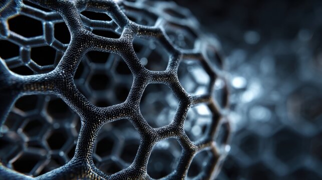 Abstract hexagonal molecular structure macro background - Powered by Adobe
