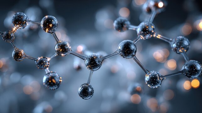 Abstract molecular structure glowing science background