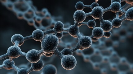 Abstract molecular structure of atoms and bonds
