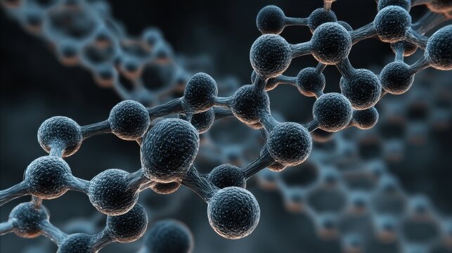 Abstract molecular structure of atoms and bonds