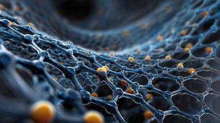 Abstract molecular structure on dark background