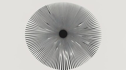 Abstract Circular Geometric Pattern with Radial Lines on Light Background