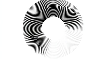 Abstract Circular Black and White Line Art for Graphic Design