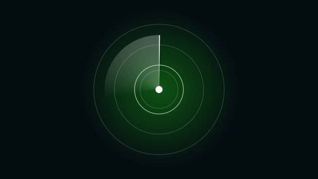 Rotating radar scanner animation on dark background