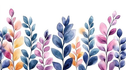 Watercolor Eucalyptus Leaves Border Design for Stationery and Decor